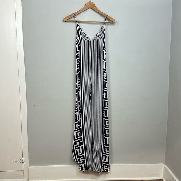 Elsta by CSN Harem Jumpsuit in Stripes and Greek Print Sz S/M - Picture 2 of 8